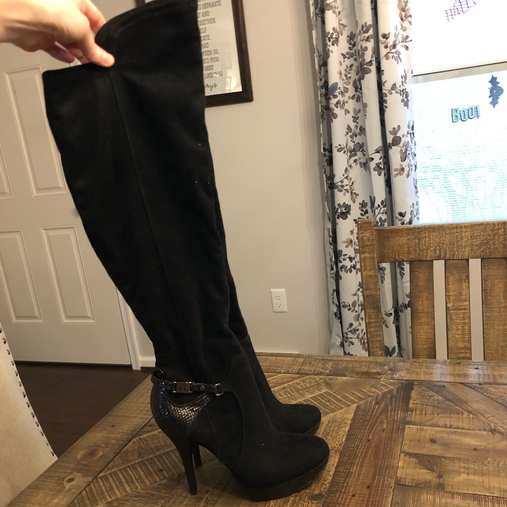 Guess Thigh High Black Boots